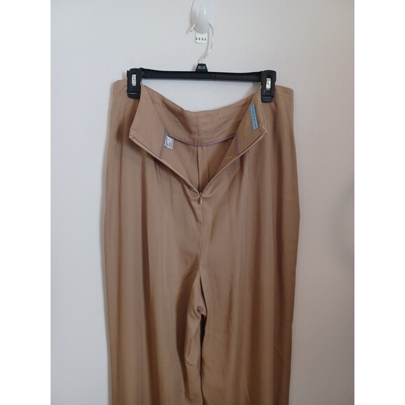Antonio Melani Pants Womens 12 Tan Wide Leg Dress Trousers Casual Relaxed - Picture 7 of 8